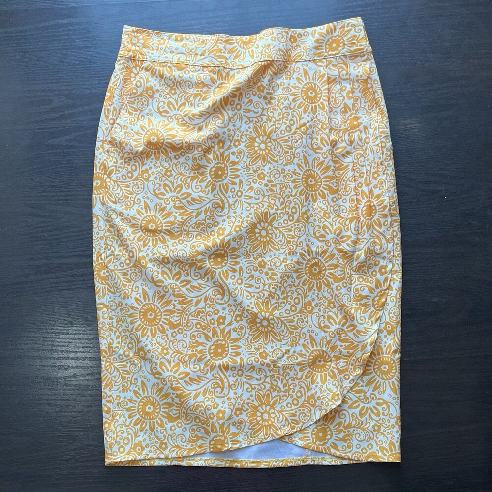 Rip Skirt Hawaii Womens M Adjustable Tuscan Sunflower Yellow Wrap Skirt Beach